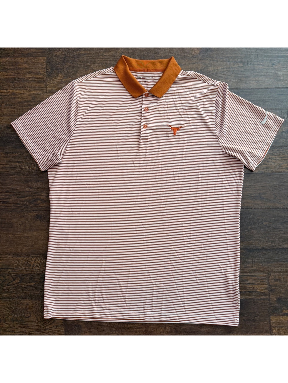 Nike Dri-FIT Texas Longhorns Striped Polo Shirt Size Large